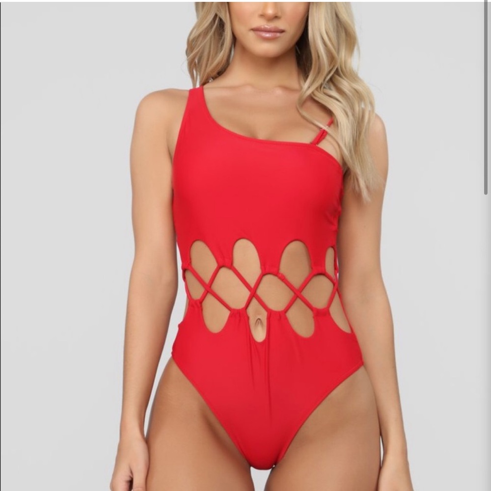 Reebees One piece red Swimsuit Cutout stomach medium